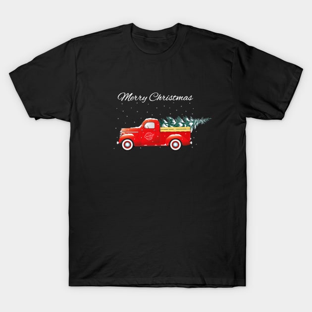 Christmas Truck & Tree T-Shirt by Ferrous Frog